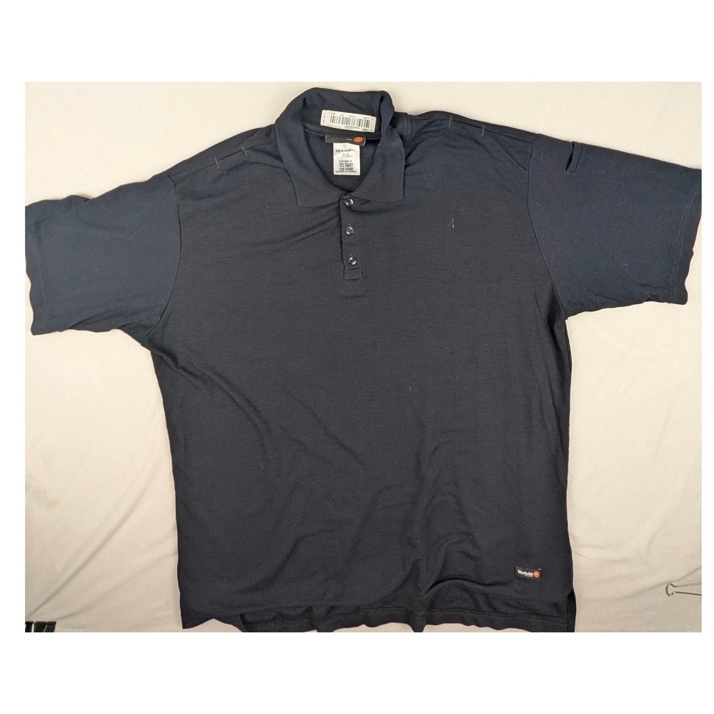 Workrite Bulwark Fire Service Polo Shirt Navy Blue FR Tecasafe XL